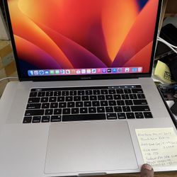 MacBook Pro 2017 15” Touch Bar Retina Intel Quad-Core i7 7th Gen@ 3.1GHz,16gb Ram, 1TB SSD, macOS Ventura . Microsoft Office Comes with Charger. 