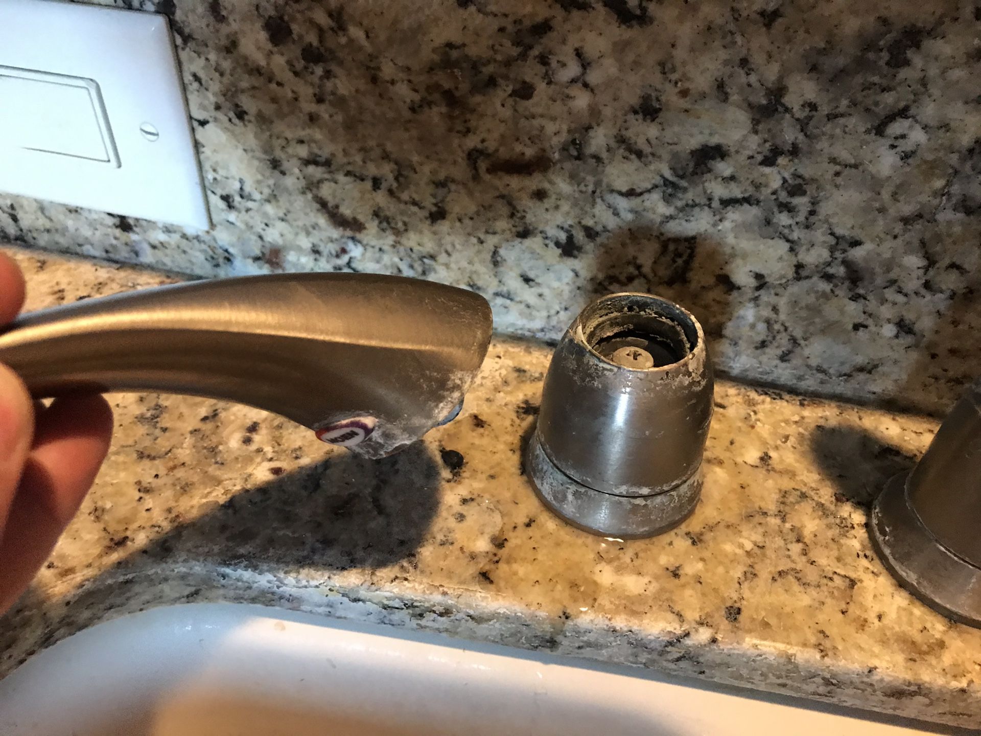 Kitchen Faucet For Repair Or Parts Moen SA 7700 3 Hole Silver for Sale