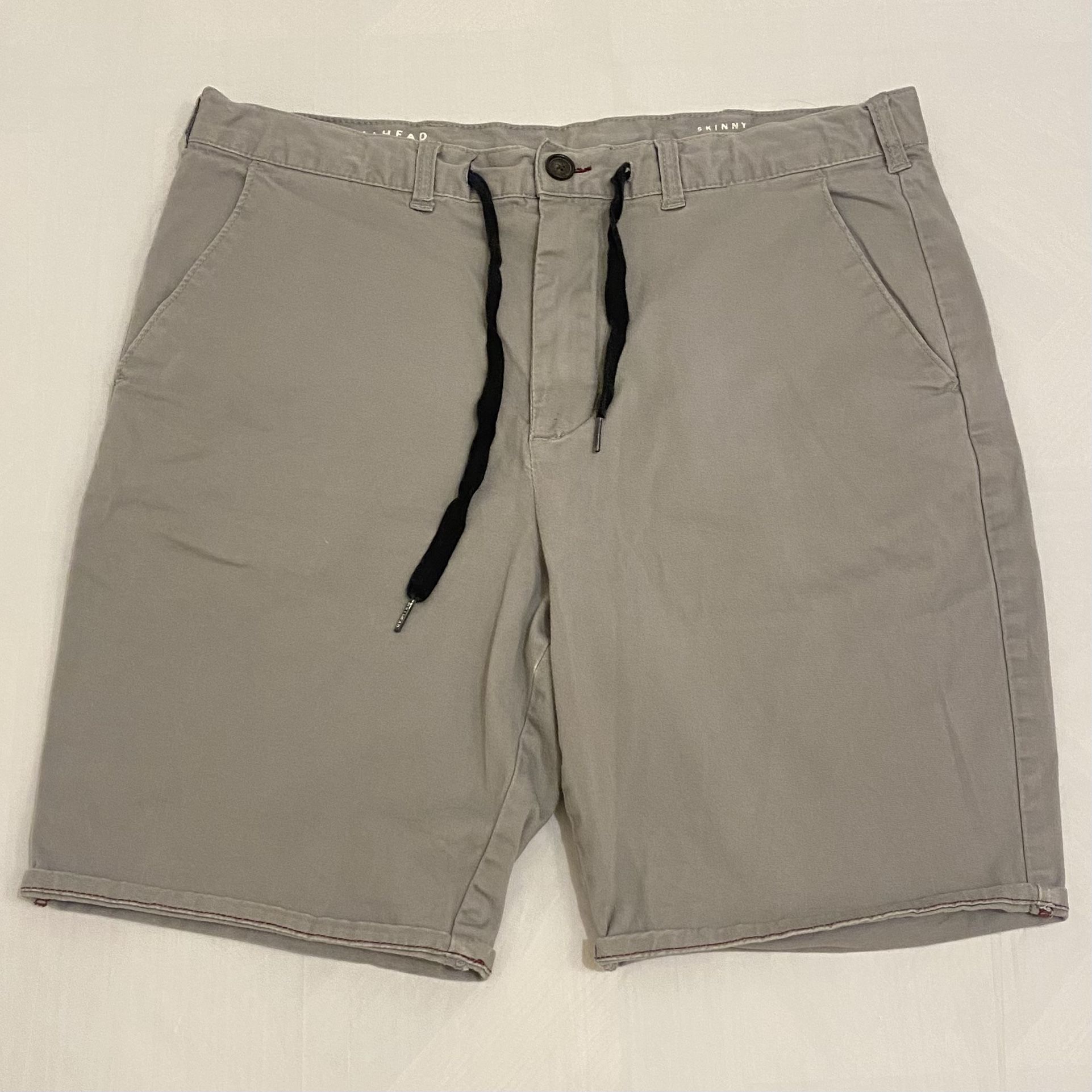 Bullhead Denim Co. Skinny Gray Zipper Drawstring Shorts Mens Size W 34