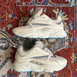 Dior B22 White Silver Blue Leather Men’s Size 11 Eu Size 44