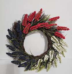 20" Fourth of July Wreath-Red, white hlue