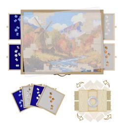 1500 Pcs Adjustable Puzzle Board with Drawers and Cover