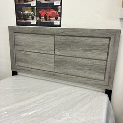 King Platform Bed Frame Grey Wood 
