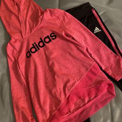 Girls Pink/Black Adidas Outfit 4T