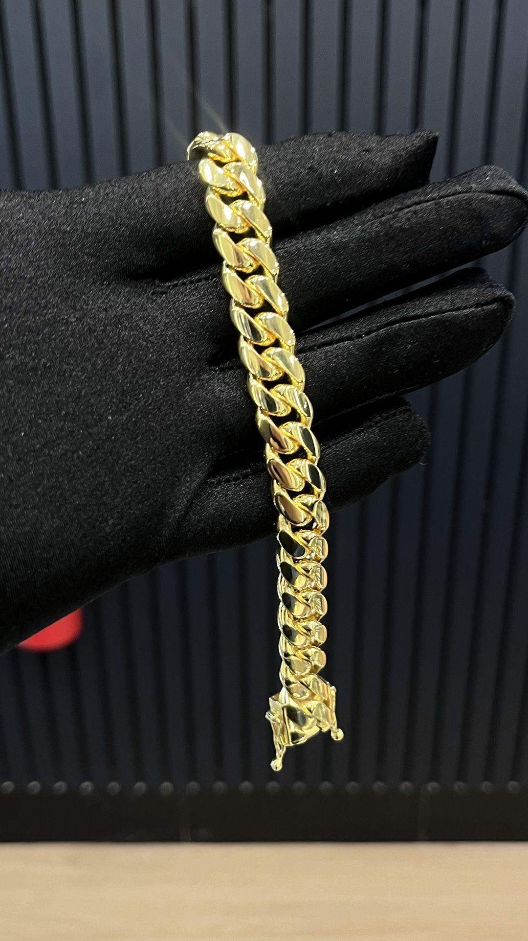12MM MIAMI CUBAN LINK BRACELET 8” Plated With Real 14k...