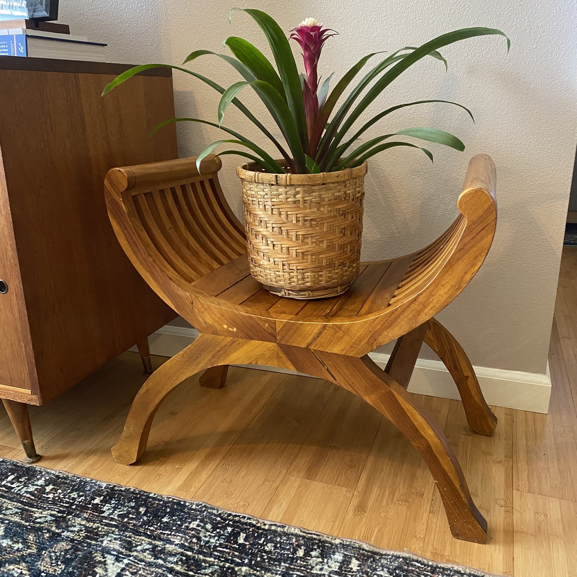 Teak Kartini bench 1 seat in wood - natural Mid Century