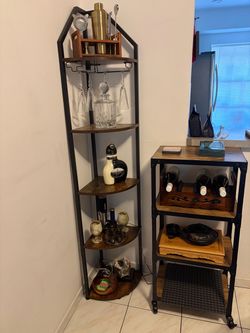 Amazon Home - Corner shelf and rolling cart