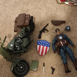 Hasbro Marve Legends Captain America With Motorcycle