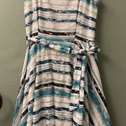 Teal And White  Dress 