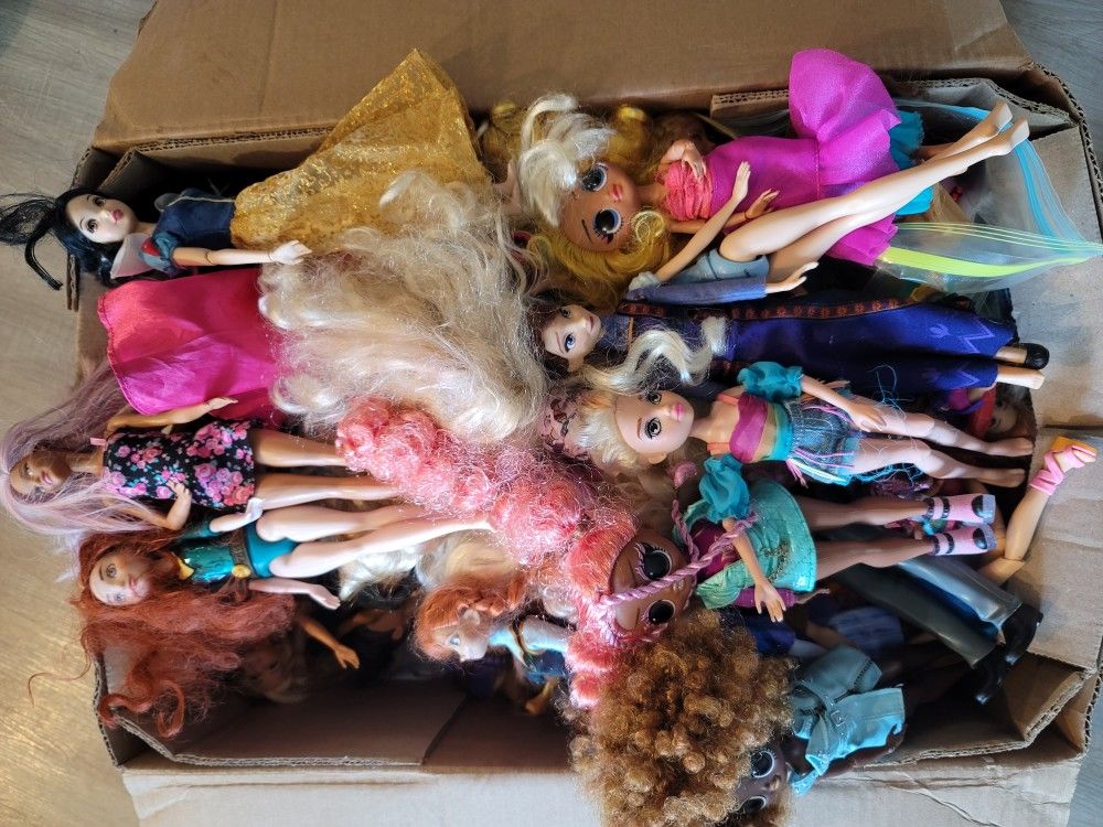 Full Box Of Dolls! Barbie ,Lol,And More 