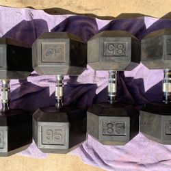 85 lb and 95 lb dumbbell weights