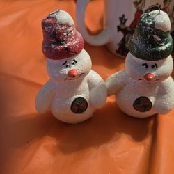 Christmas Ceramic Snowman Tree Ornaments 