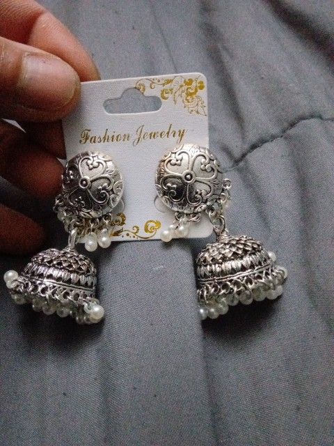 traditional Indian Jhumka earrings