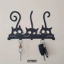 Black Cat Keychain Holder