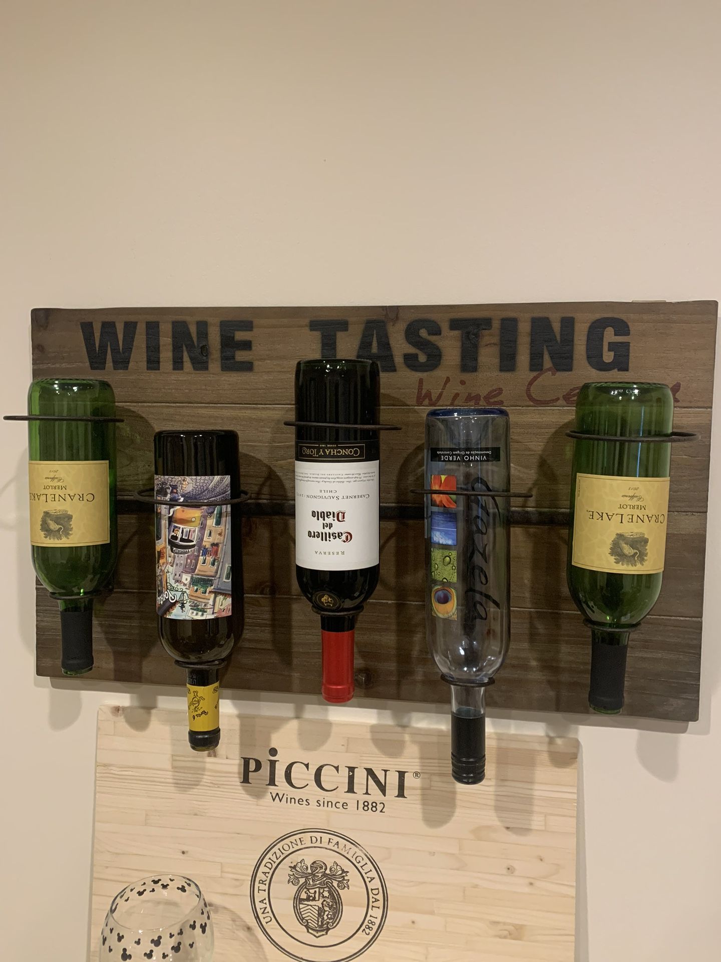 Vintage Wine Bottle Display 