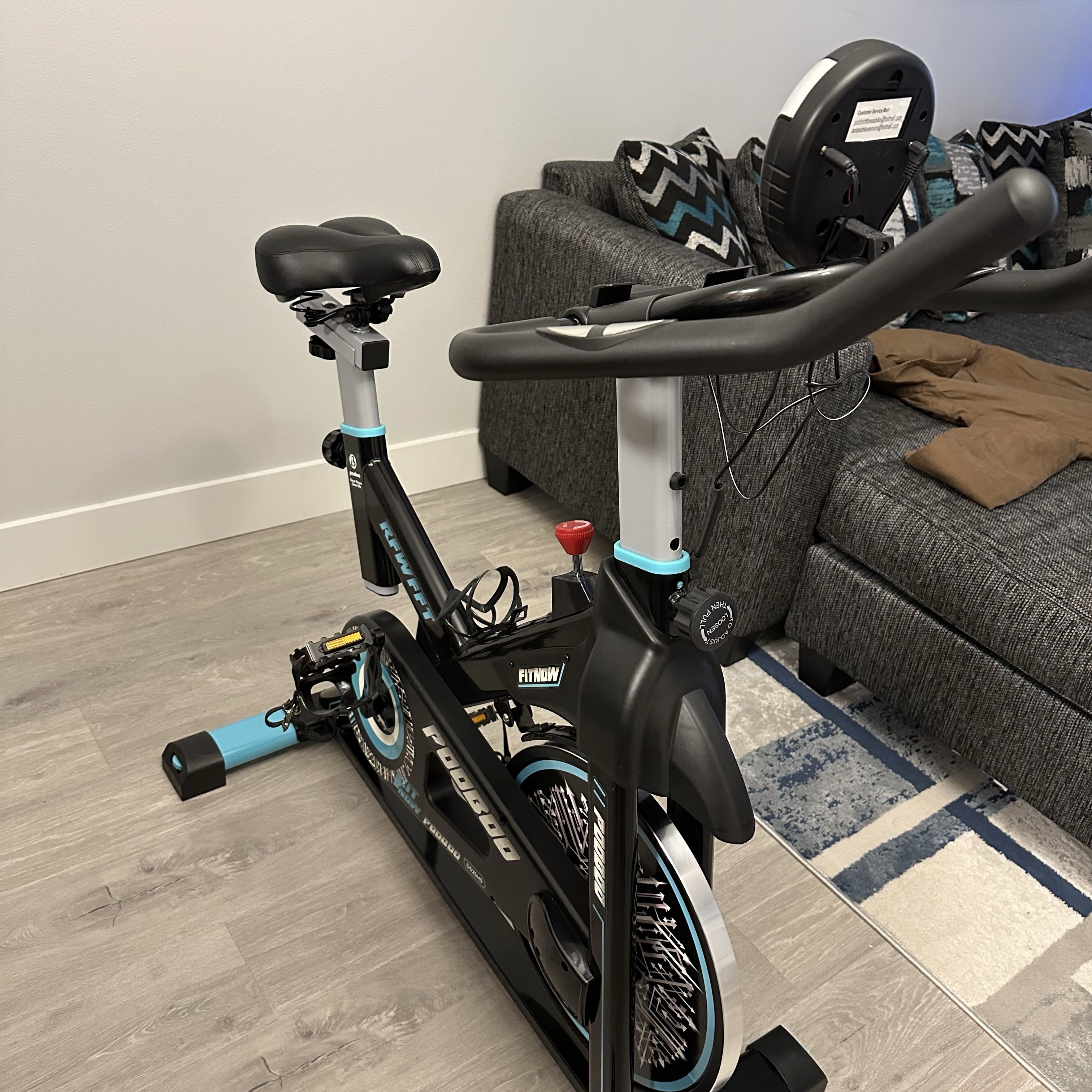 Pooboo Black and Blue Indoor Exercise Bike