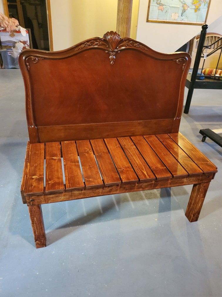 Bench Antique Rustic Made From Twin Bed Frame
