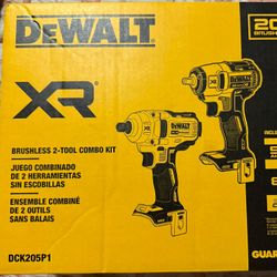 DEWALT 20V MAX XR Brushless Cordless 2-Tool Impact Wrench Kit dck205p1