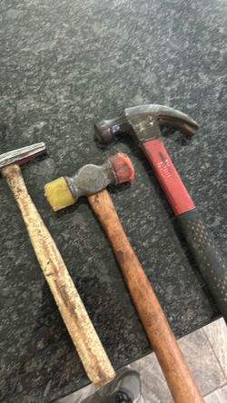 Tinners hammer.. a soft fax hammer ..and claw hammer …