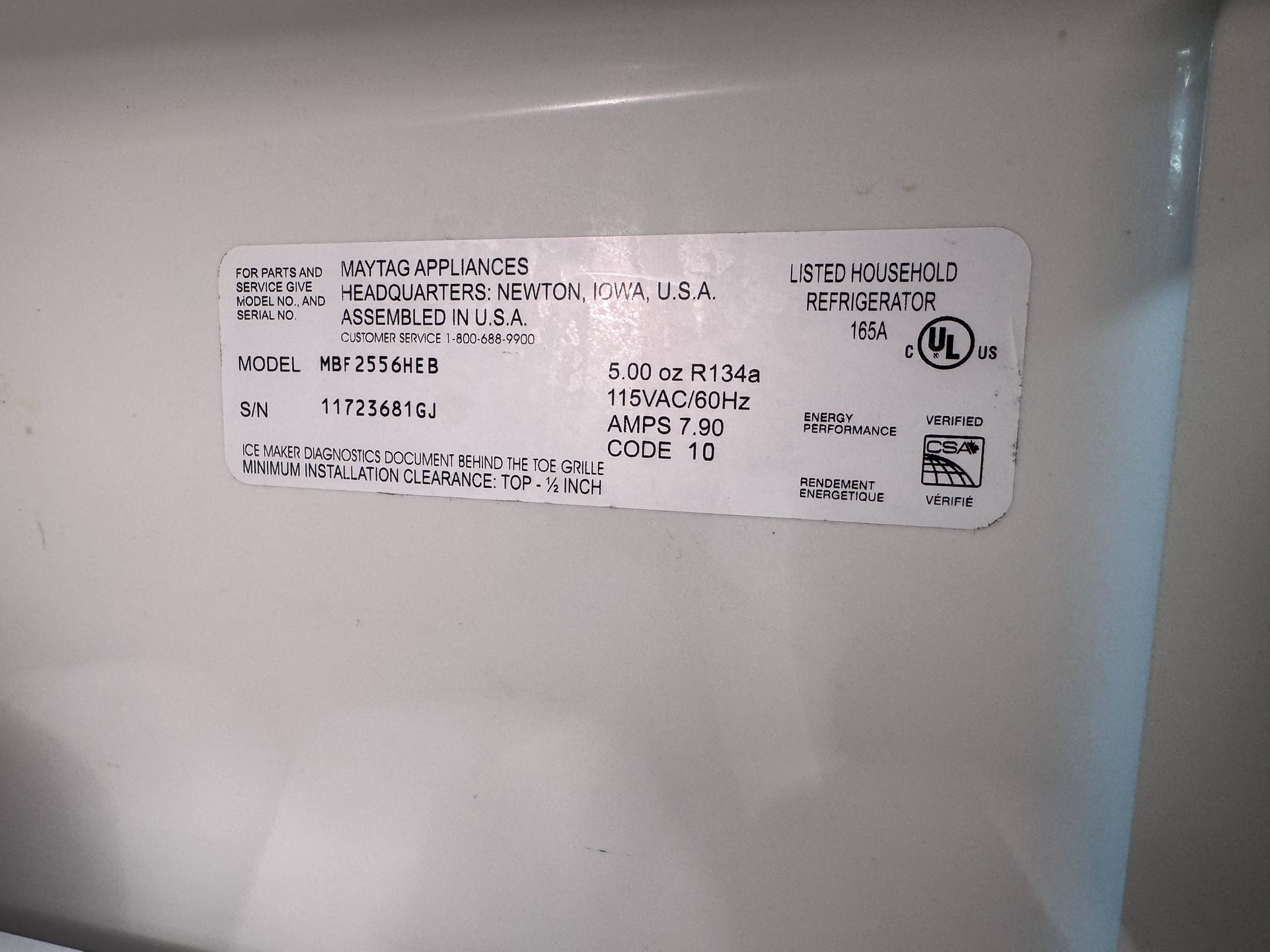 25 Cubic Ft Refrigerator - Great condition