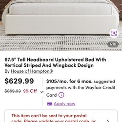 WAYFAIR Bed 67in Tall 