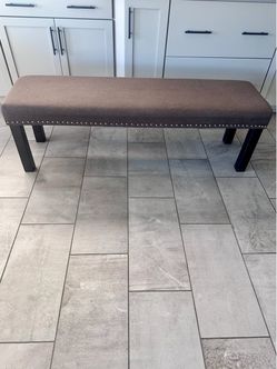 Upholstered Bench with Nailhead Trim