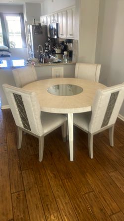 Round Dining Table Set with 6 Chairs