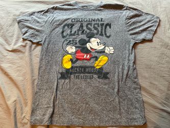 Mickey Mouse “The Legend” Disney Gray Shirt; Men’s L
