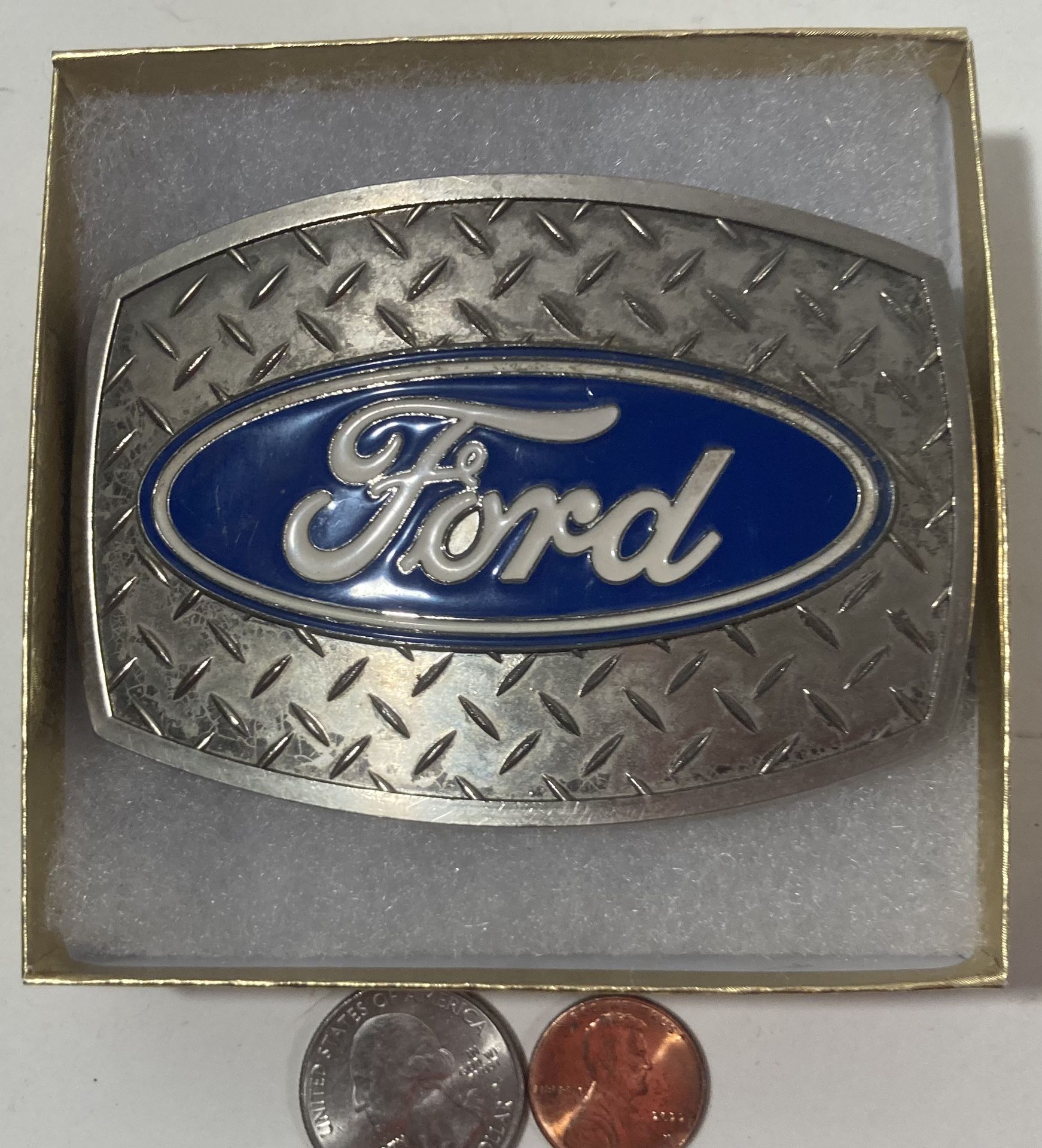 Vintage Belt Buckle Ford Diamond plate