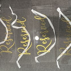 Reserved Signs Transparent And Gold