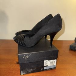 Giuseppe Zanotti Black Suede/leather Heel