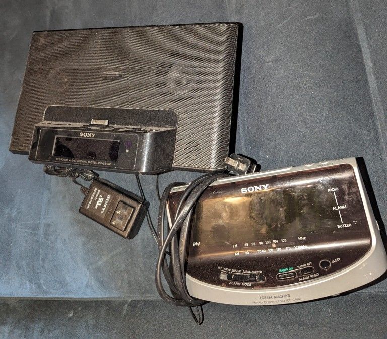 2 Vintage Sony Clock Radios