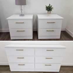 Dresser And 2 Nightstands - Cómoda Y 2 Mesitas De Noche 