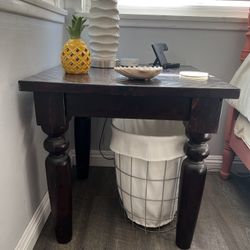 Solid Wood Nightstand End Table 