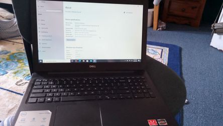Dell 15 inches' touch screen, Amd Ryzen 3, 120 gGB, 8 ram working fine with charger 