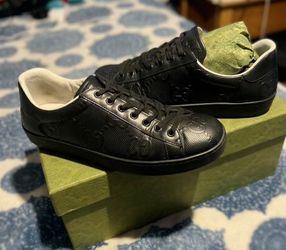 Gucci Ace GG Embossed Leather Sneakers