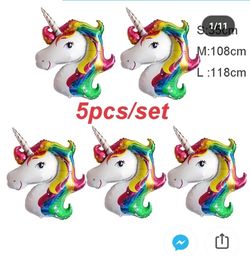5 piece unicorn Balloons