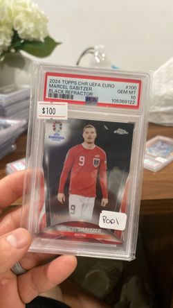 2024 Topps Chrome UEFA Euro Marcel Sabitzer Black Refractor PSA 10