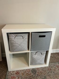 White storage cubbies (no bins, only white cubby)