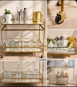 West Elm Glass and Bar Cart
