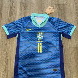 Nike Brazil 2024/25 Away Jersey (Blue/Green) – Men’s [Small] – Brand New! 