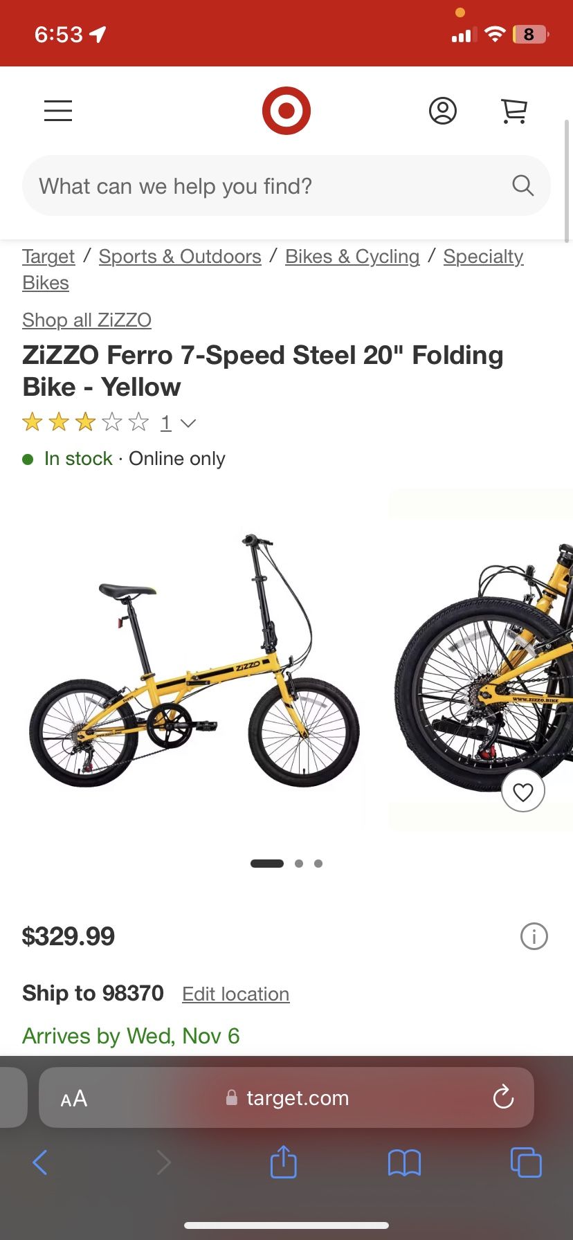 Zizzo folding Bike
