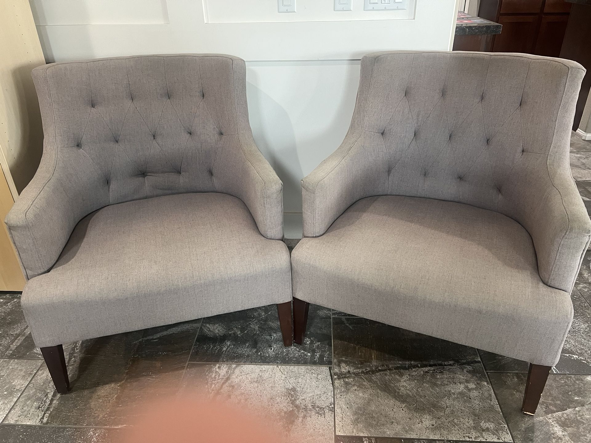 Matching Gray Armchairs