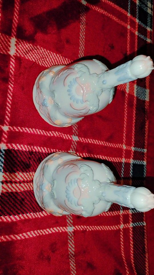 Vintage Ceramic Decorative Bells – Pastel Hand-Painted Floral Design (Set of 2)
