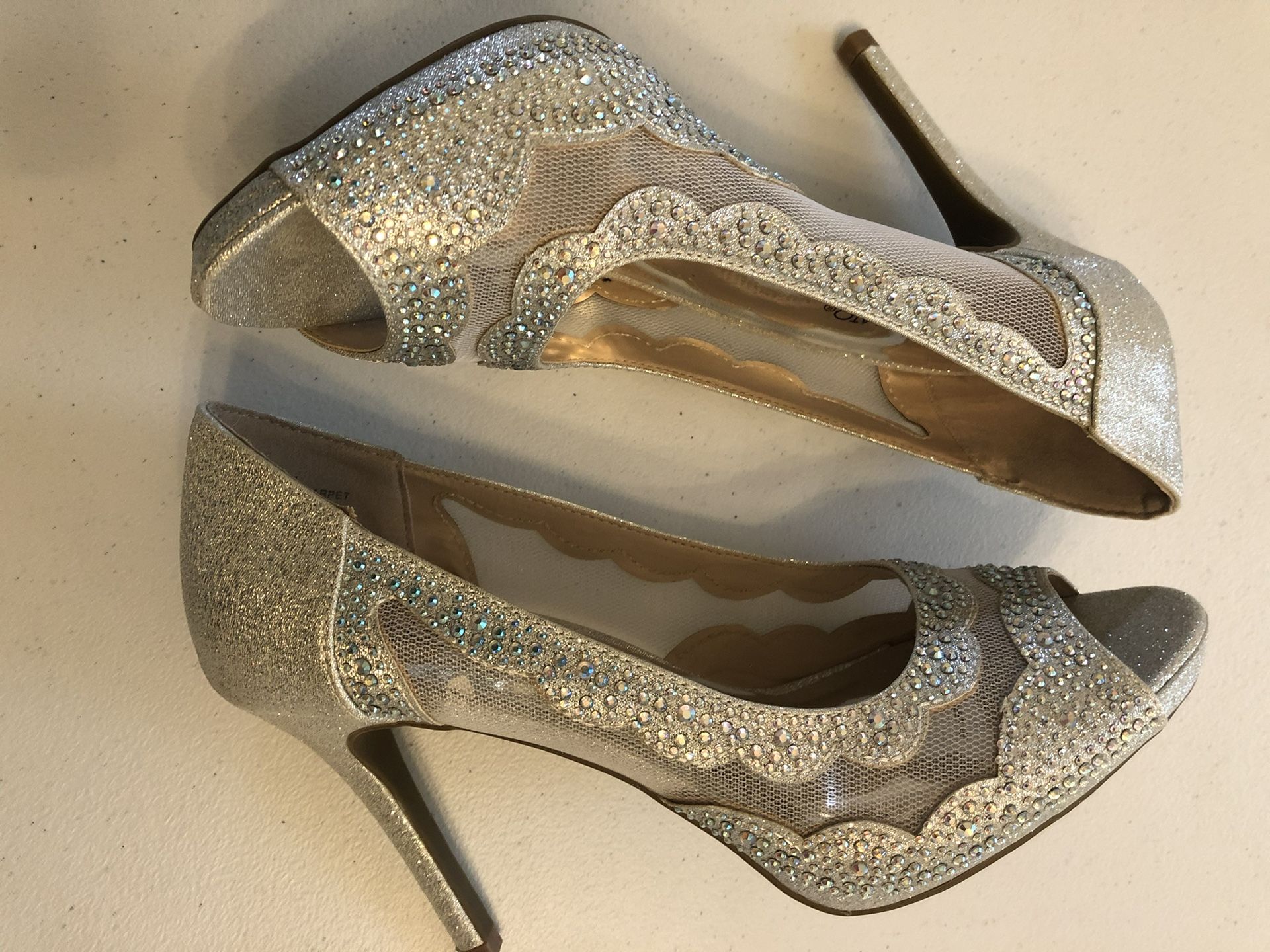 Fancy Wedding Silver Women Shoe 7.5
