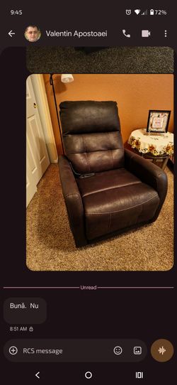 Leather electric recliner with lift