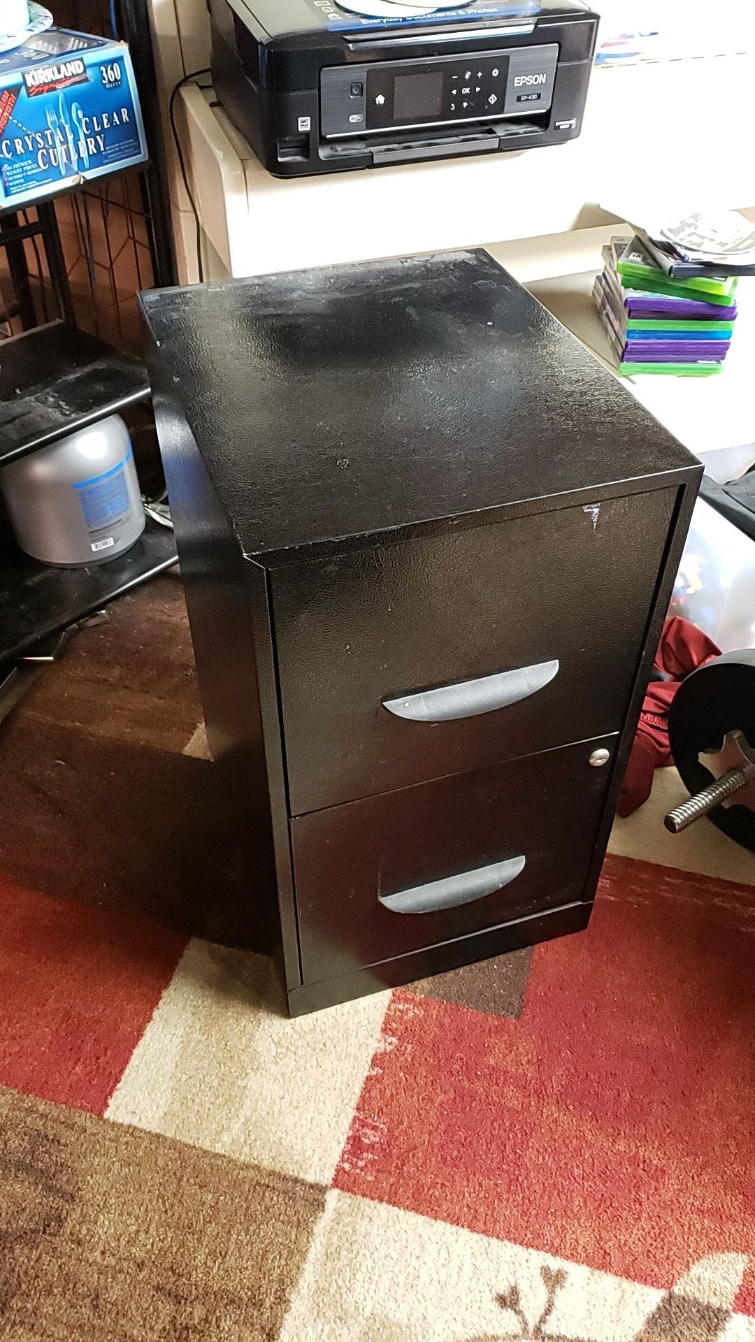 2 Drawer Black Office cabinet