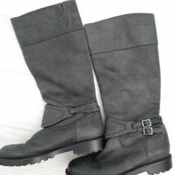 Light Black (Grey Ish) Leather Boots Size 7