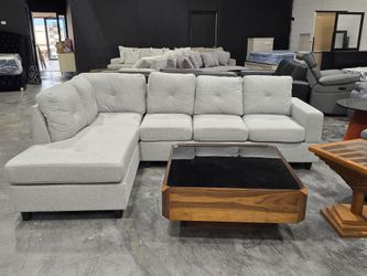 š„ Brand New Black & Gray Reversible L-Shaped Fabric Sectional Sofa Couch with Chaise | Pickup & Delivery š