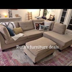 Brand New 3-pc Sectional Sofa With Ottoman 